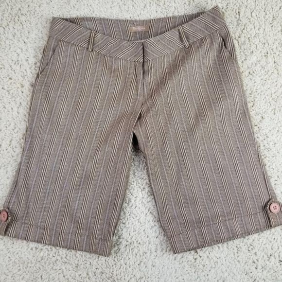 TWENTY ONE 11" short stripe silver brown blue L - Picture 1 of 9